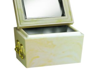 White Marble Regular Stainless Steel Urn Vault