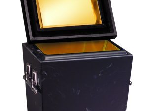 Black Marble Tall Bronze Lined Urn Vault