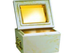 White Marble Regular Bronze Lined Urn Vault