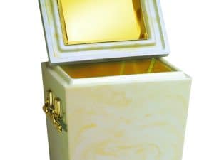 White Marble Tall Bronze Lined Urn Vault